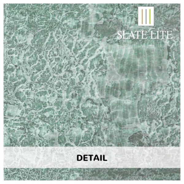 Детайл на каменен декор от естествени камъни Green Pearl Slate-Lite