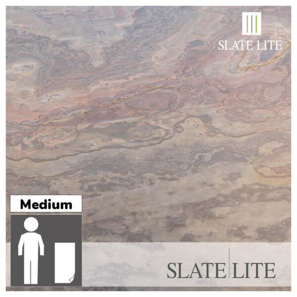 Размери на каменен декор от естествени камъни Molto Rosa Slate-Lite