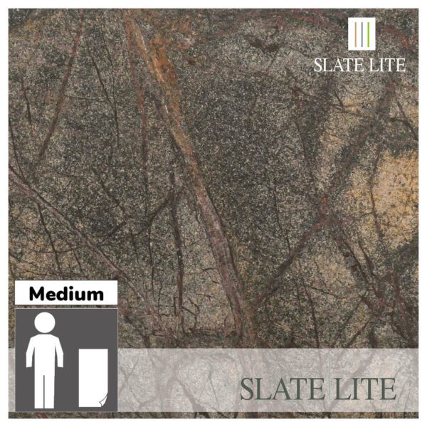 Размери на каменен декор от естествени камъни Rainforest Brown Slate-Lite