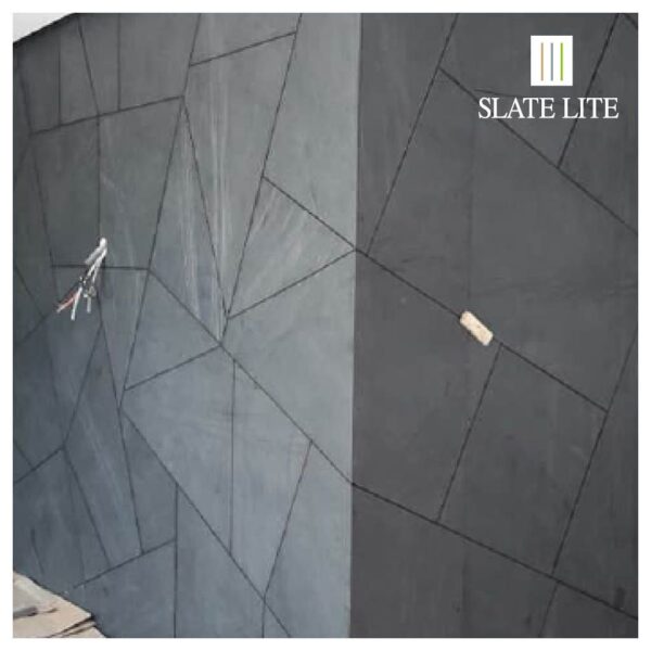 Пирложение на каменен декор от естествени камъни Terra Noir Diagonal Slate-Lite