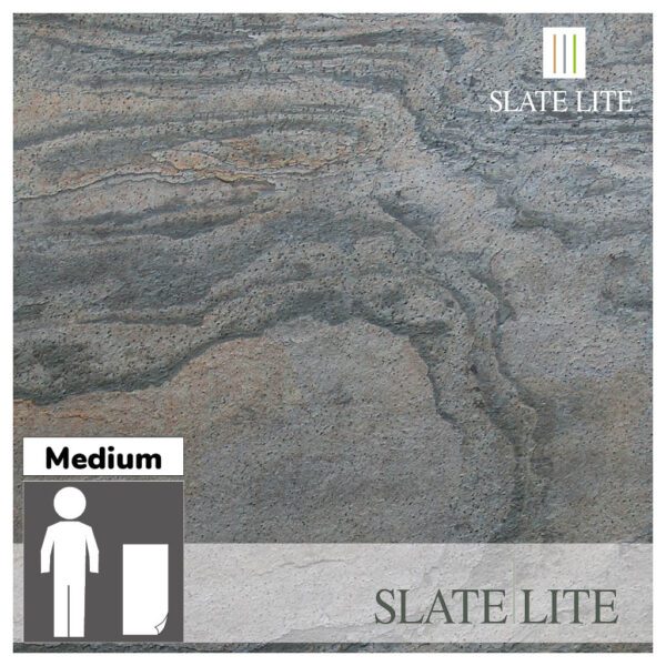 размер на каменен декор за стена Verde Gris Marble Slate-Lite