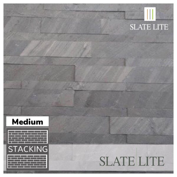 Размер на каменен декор тип тухла от естествени камъни D Black Slate-Lite