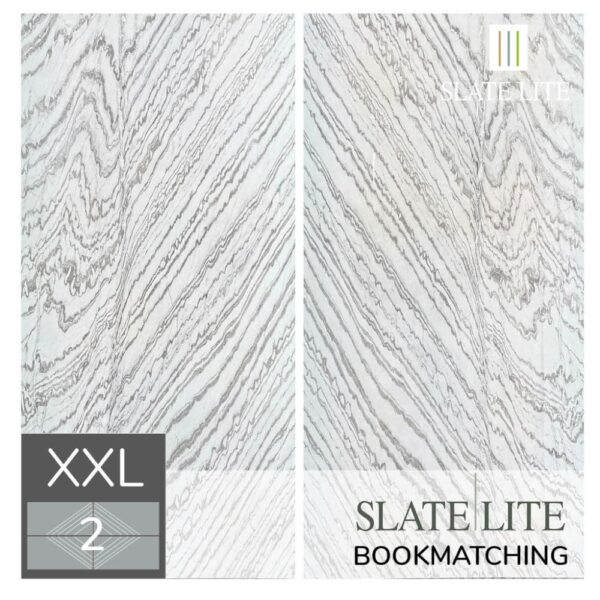 Две части огледални стенни декори Mystic White Slate-Lite